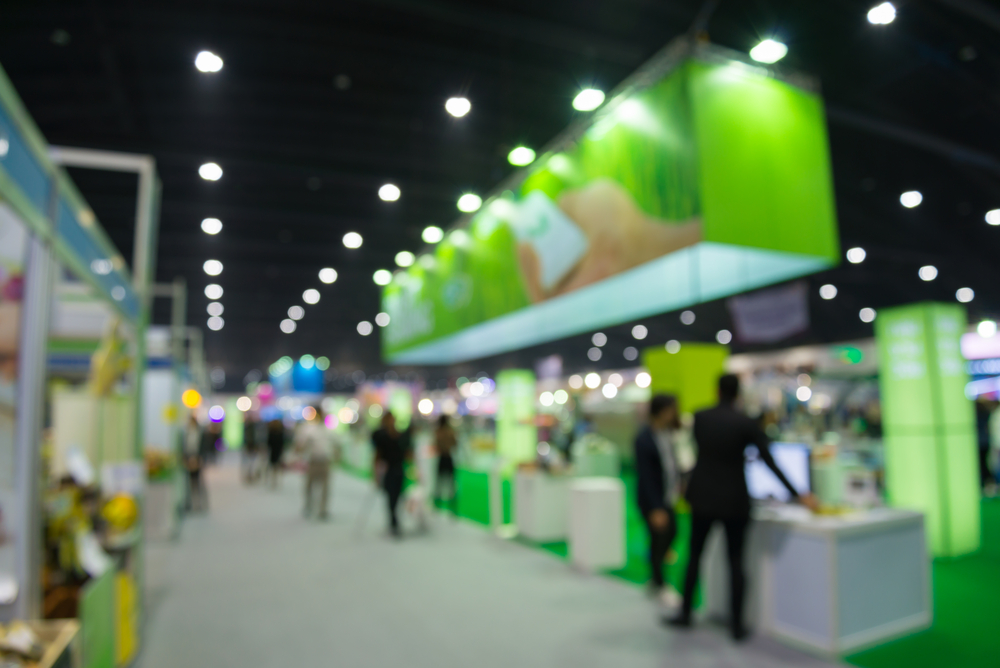 blurred convenience store distribution trade show