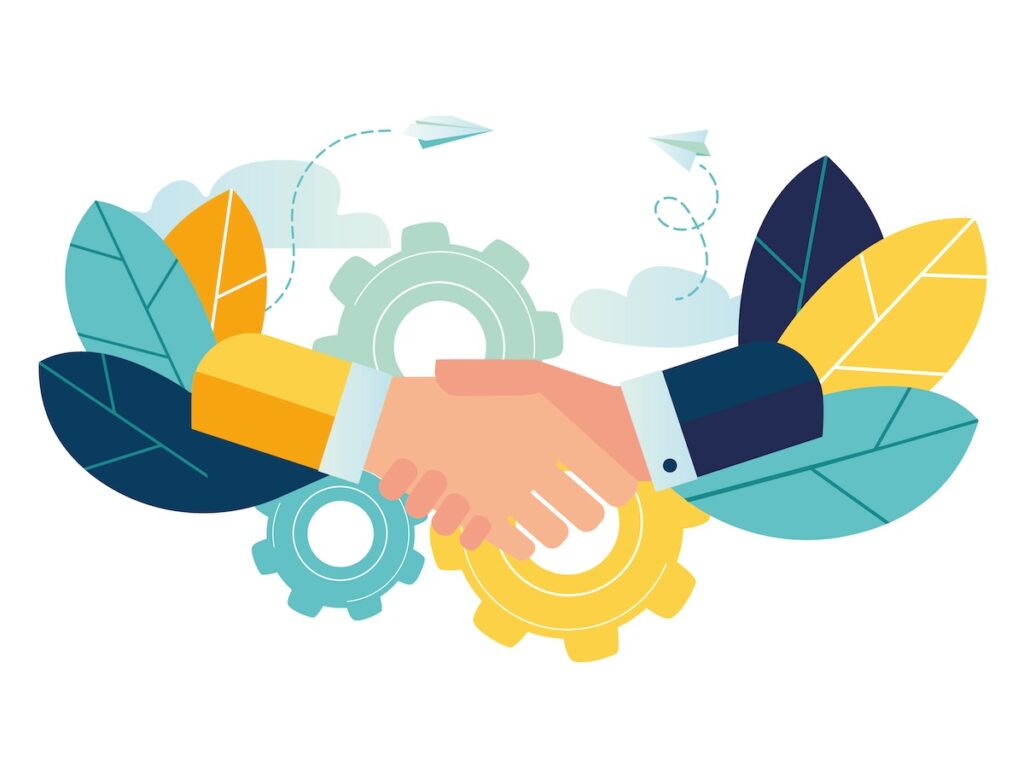 illustration of two business person's hands shaking hands
