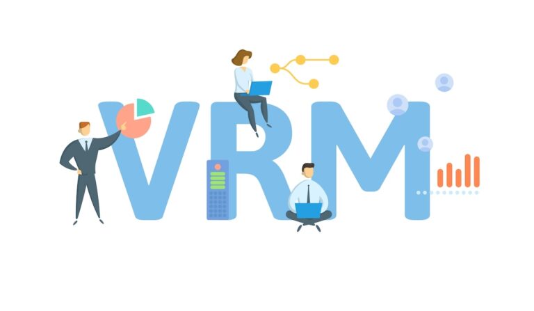 illustration of letters vrm for vendor relationship management