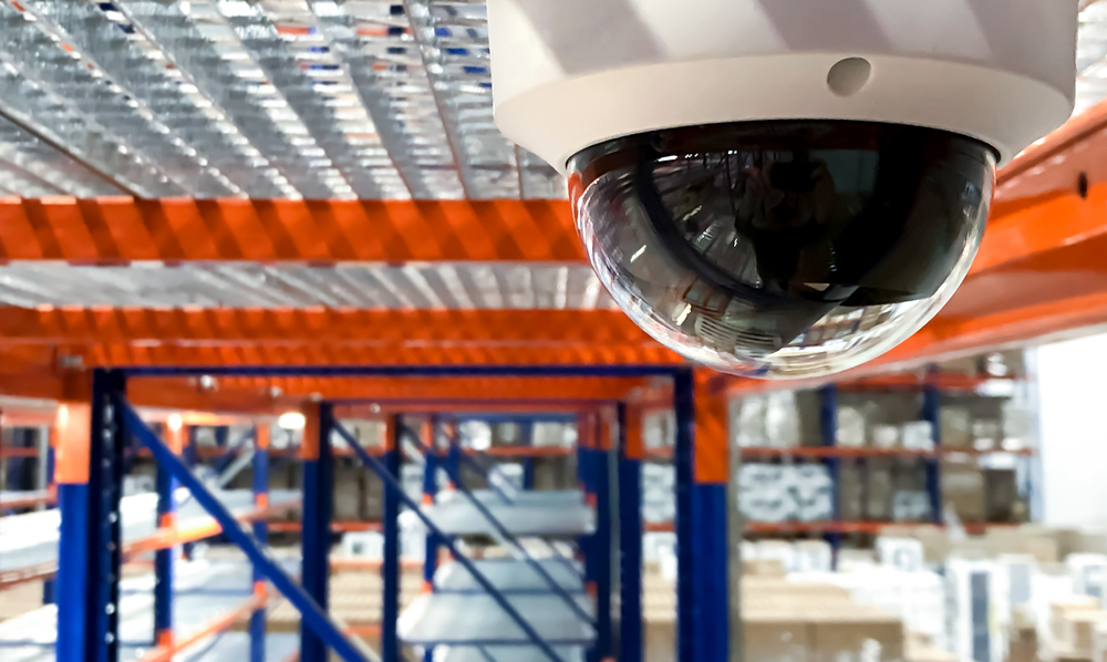 cctv security camera used to prevent warehouse shrinkage and theft