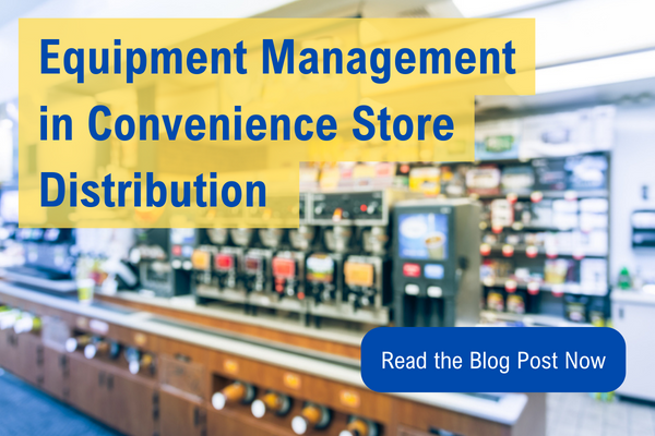 equipment manager words over convenience store blurred image