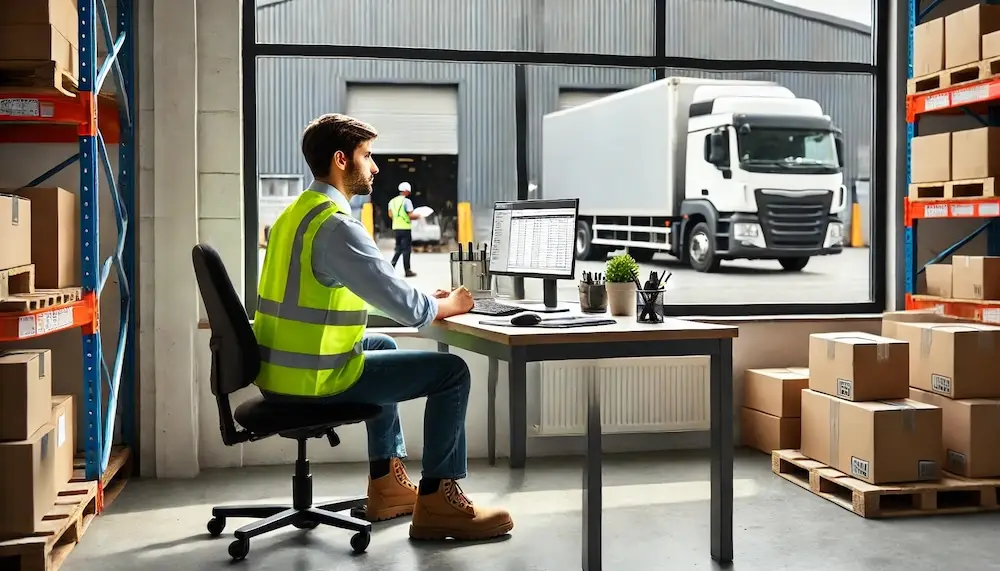 distribution warehouse manager using logistics erp software