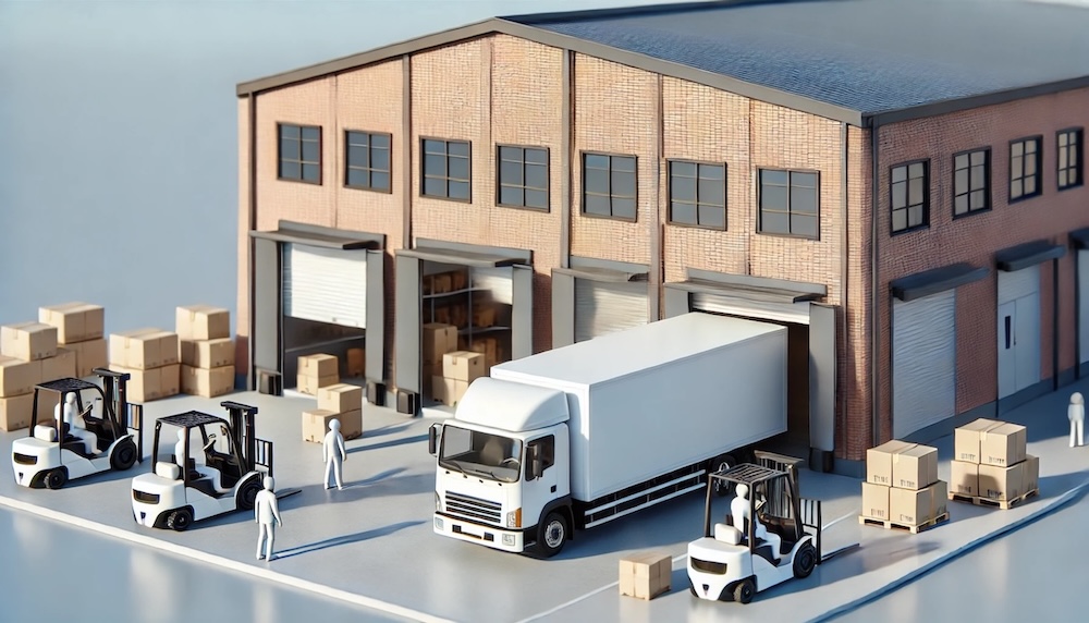 logistics warehouse truck exterior