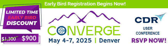 CONVERGE 2025 Event Banner CDR Software