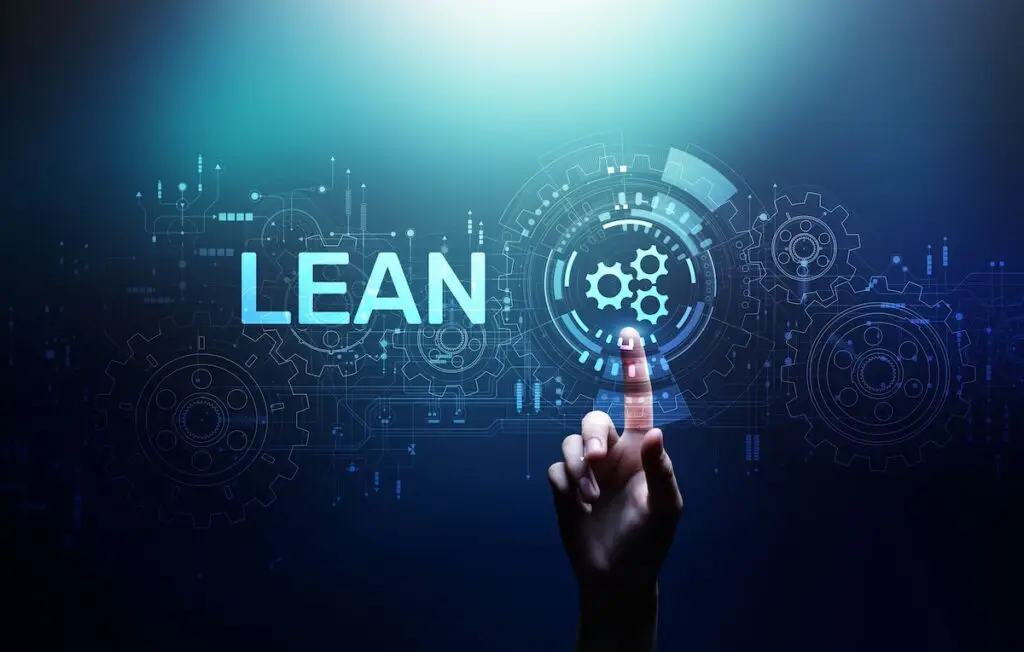 finger touching lean warehouse management guide graphic