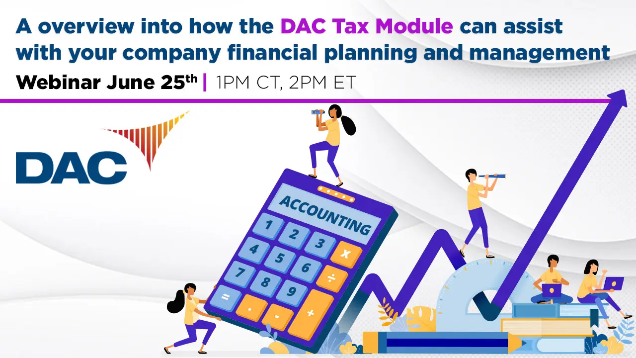 cdr software's dac erp tax module webinar banner 2