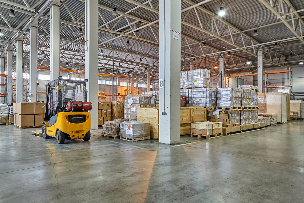 warehouse interior cross-docking area
