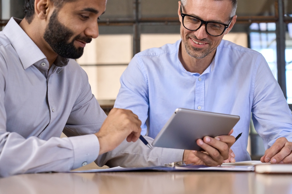 two men in erp software professional services session